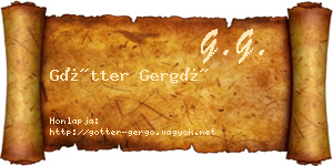 Götter Gergő névjegykártya